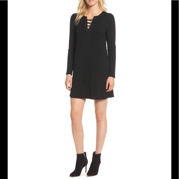 Cupcakes and Cashmere Celerina Lace-Up Minidress. T1 - Picture 1 of 7